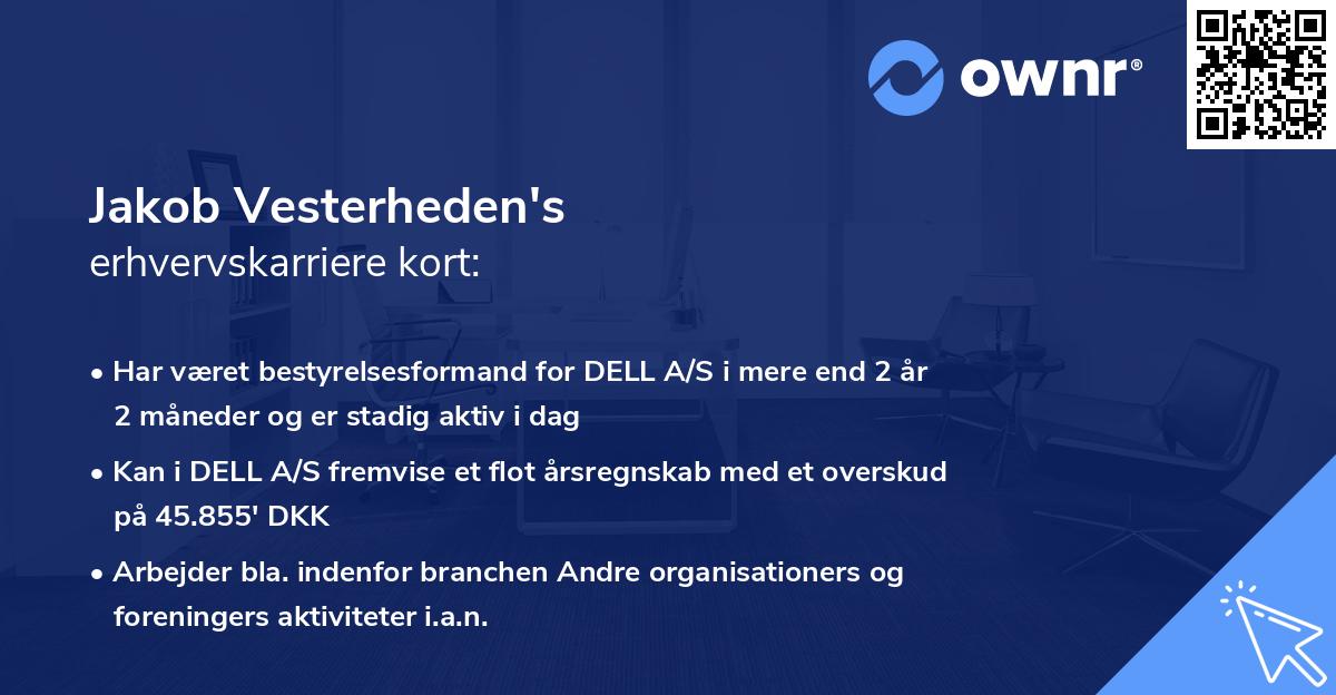 Jakob Vesterheden's erhvervskarriere kort