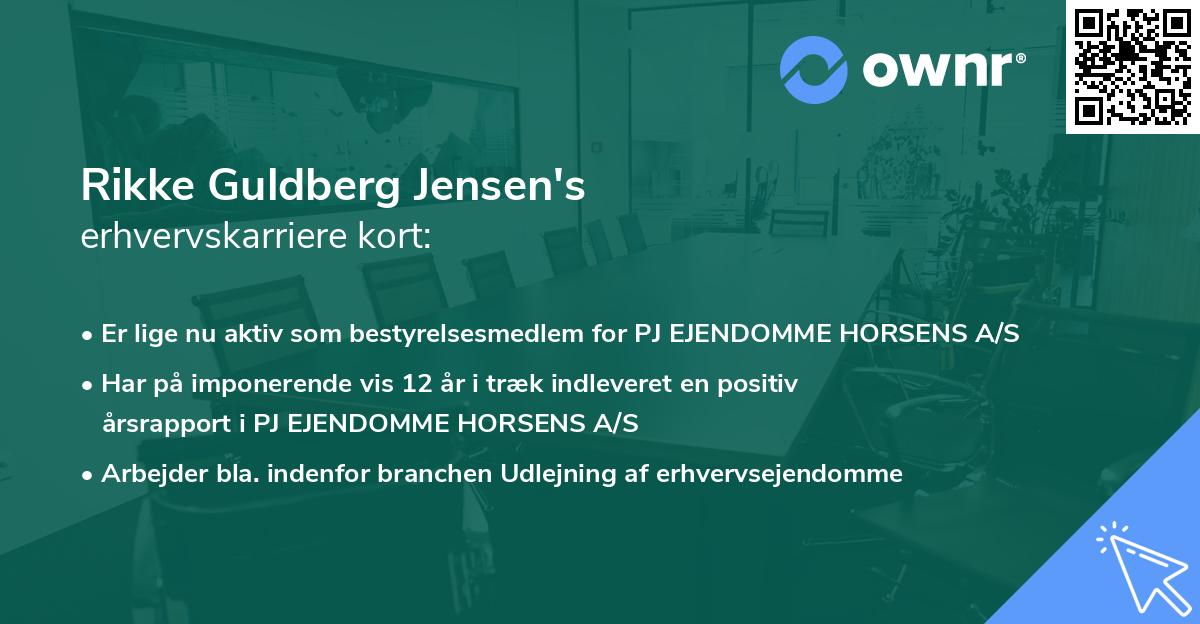 Rikke Guldberg Jensen's erhvervskarriere kort