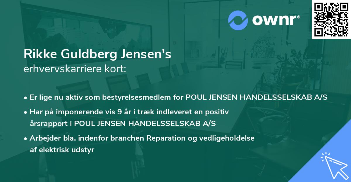 Rikke Guldberg Jensen's erhvervskarriere kort