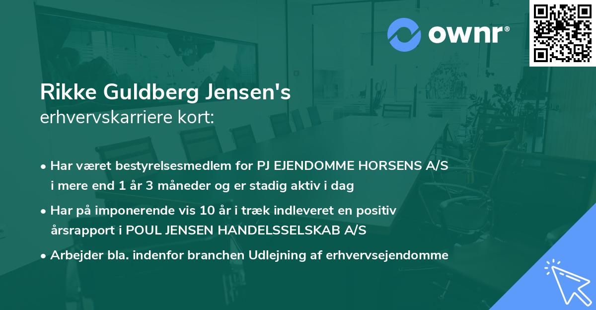 Rikke Guldberg Jensen's erhvervskarriere kort