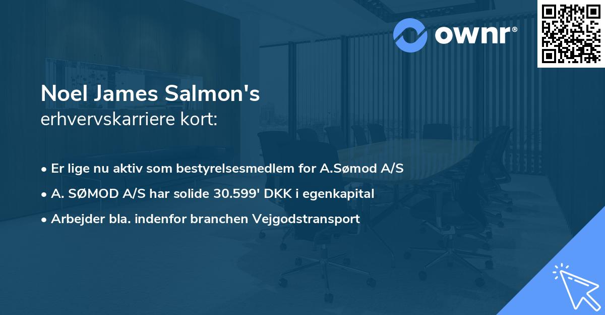 Noel James Salmon's erhvervskarriere kort