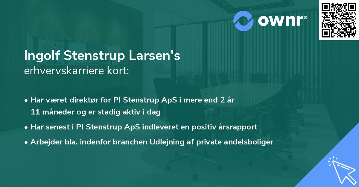 Ingolf Stenstrup Larsen's erhvervskarriere kort