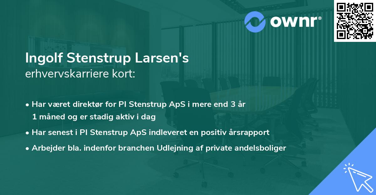 Ingolf Stenstrup Larsen's erhvervskarriere kort