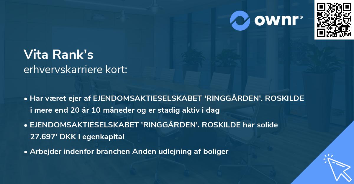 Vita Rank's erhvervskarriere kort