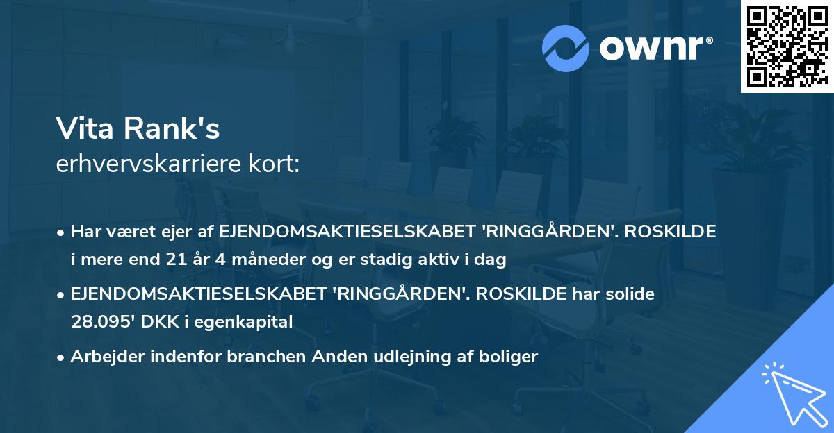 Vita Rank's erhvervskarriere kort