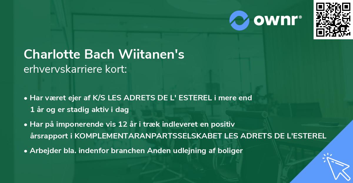 Charlotte Bach Wiitanen's erhvervskarriere kort