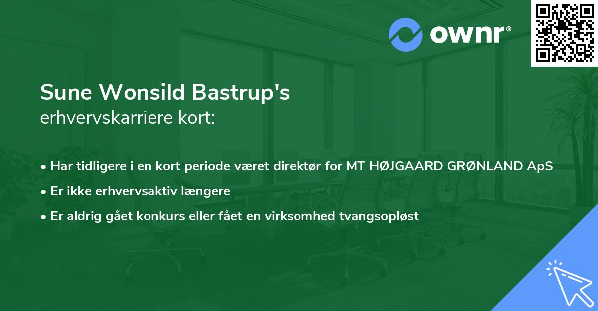 Sune Wonsild Bastrup's erhvervskarriere kort