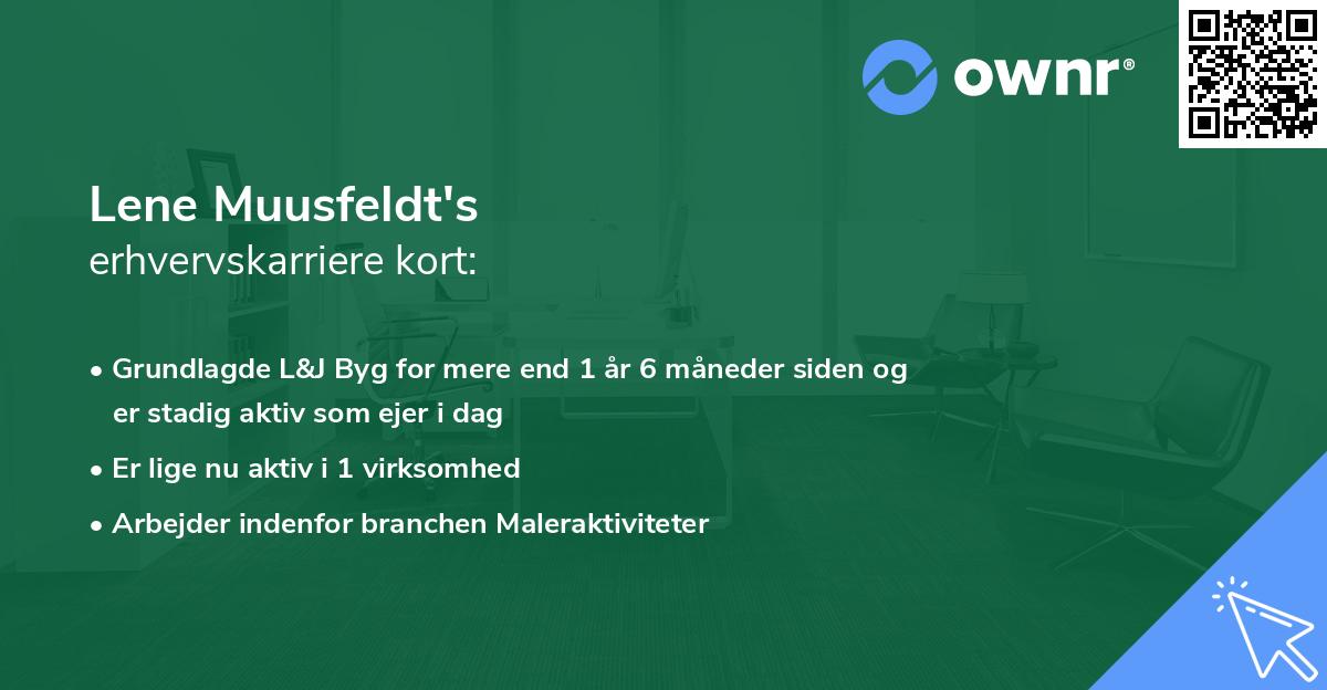 Lene Muusfeldt's erhvervskarriere kort
