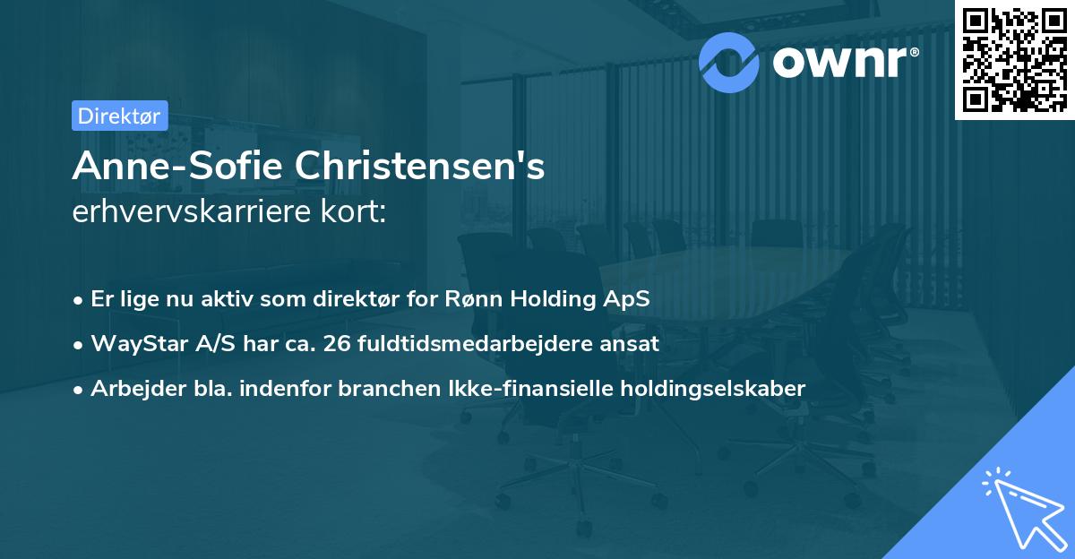 Anne-Sofie Christensen's erhvervskarriere kort
