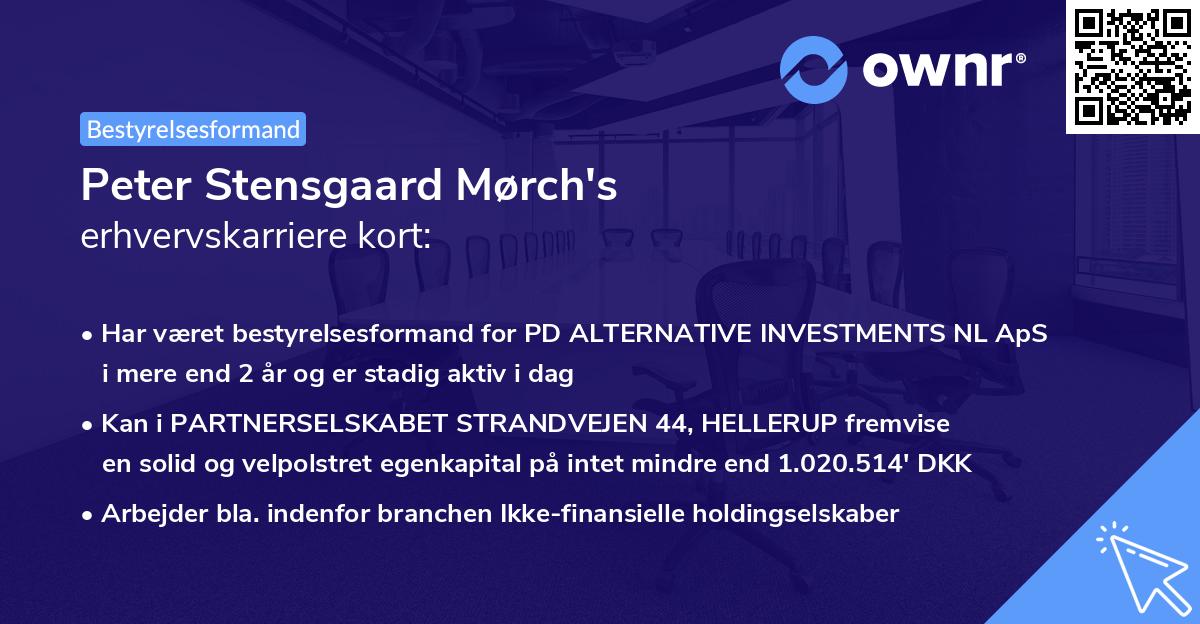 Peter Stensgaard Mørch's erhvervskarriere kort