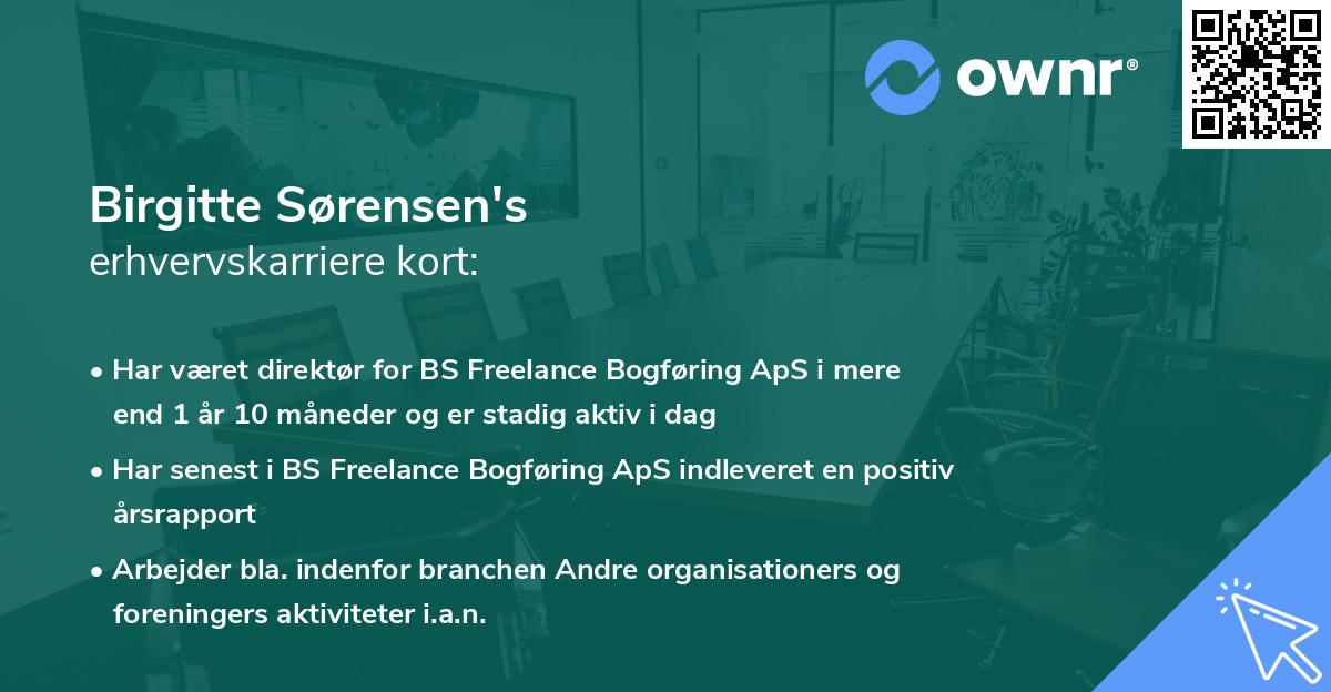 Birgitte Sørensen's erhvervskarriere kort