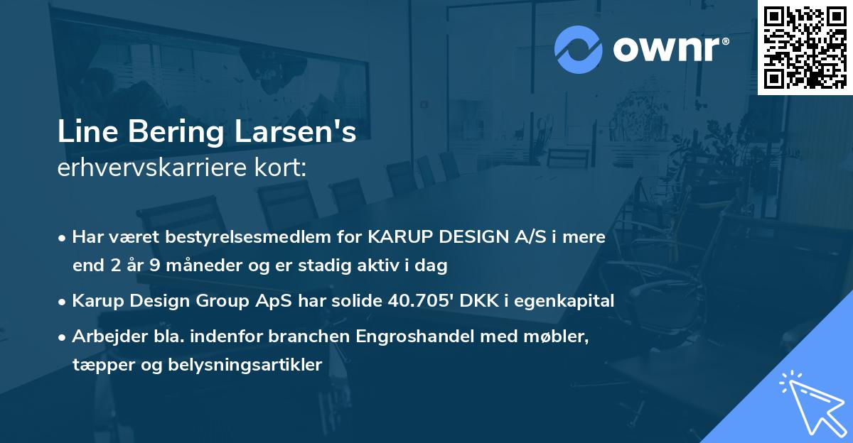 Line Bering Larsen's erhvervskarriere kort