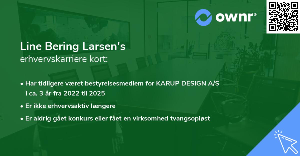 Line Bering Larsen's erhvervskarriere kort