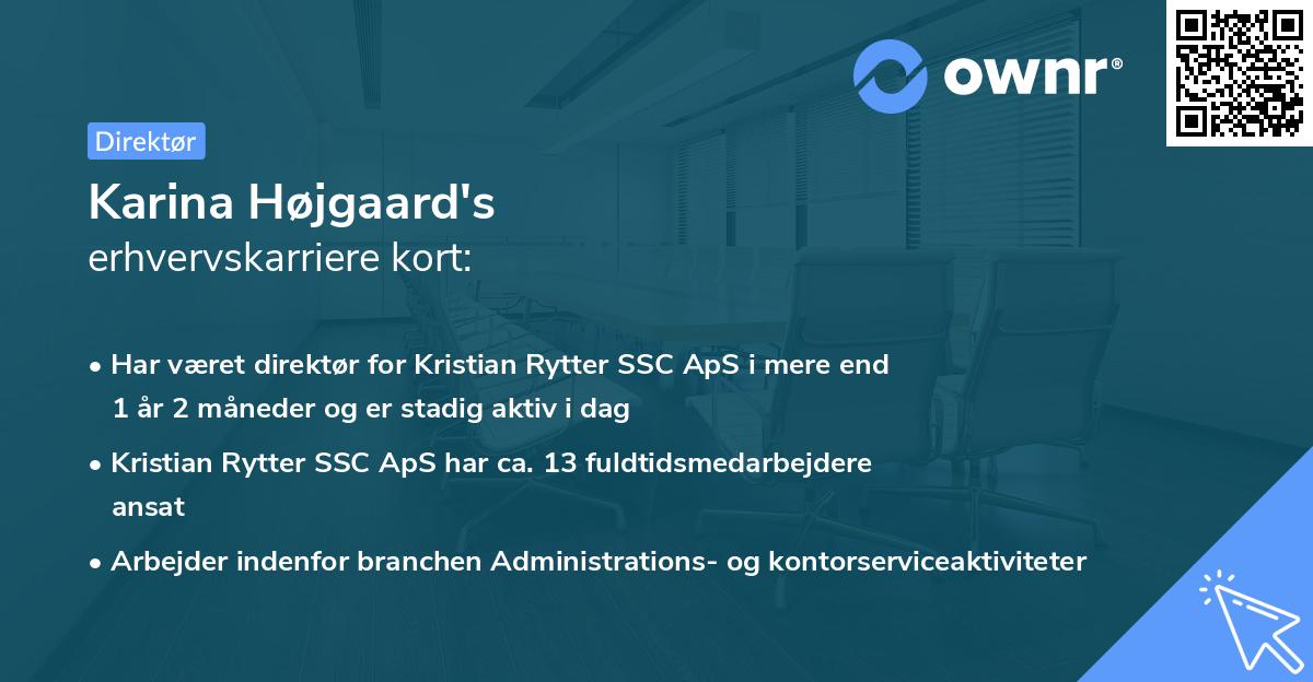 Karina Højgaard's erhvervskarriere kort