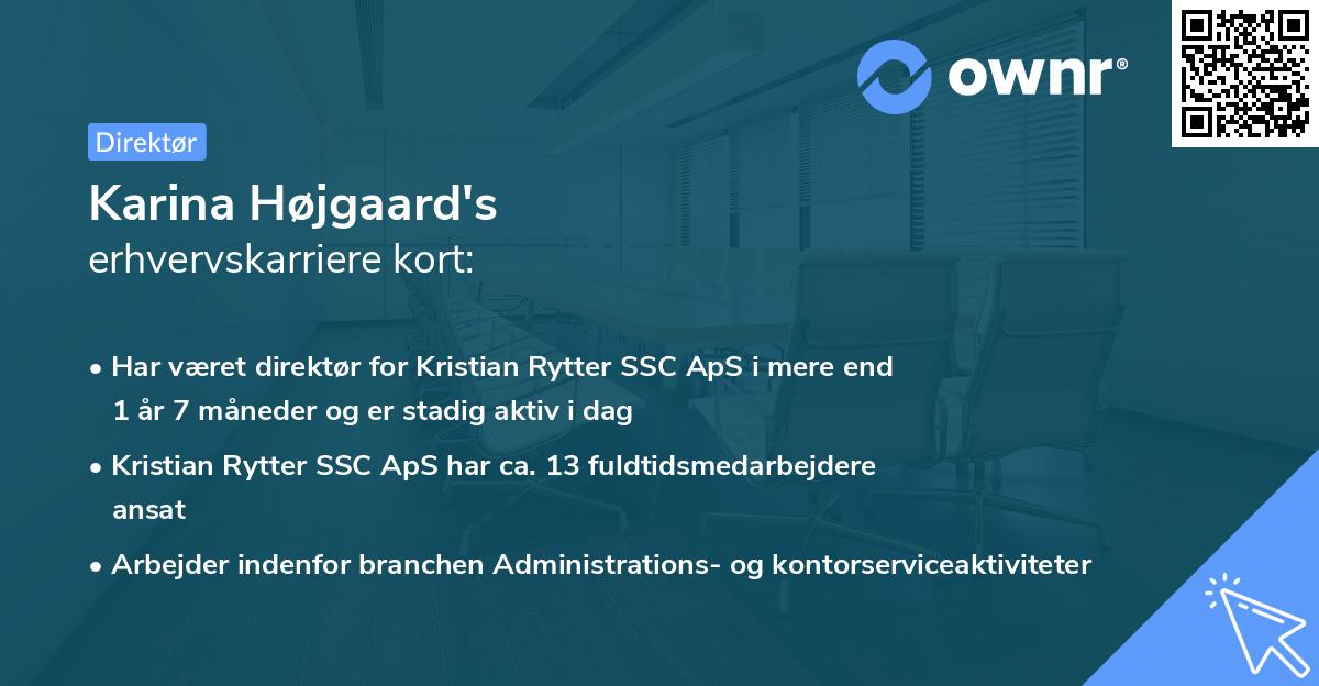 Karina Højgaard's erhvervskarriere kort