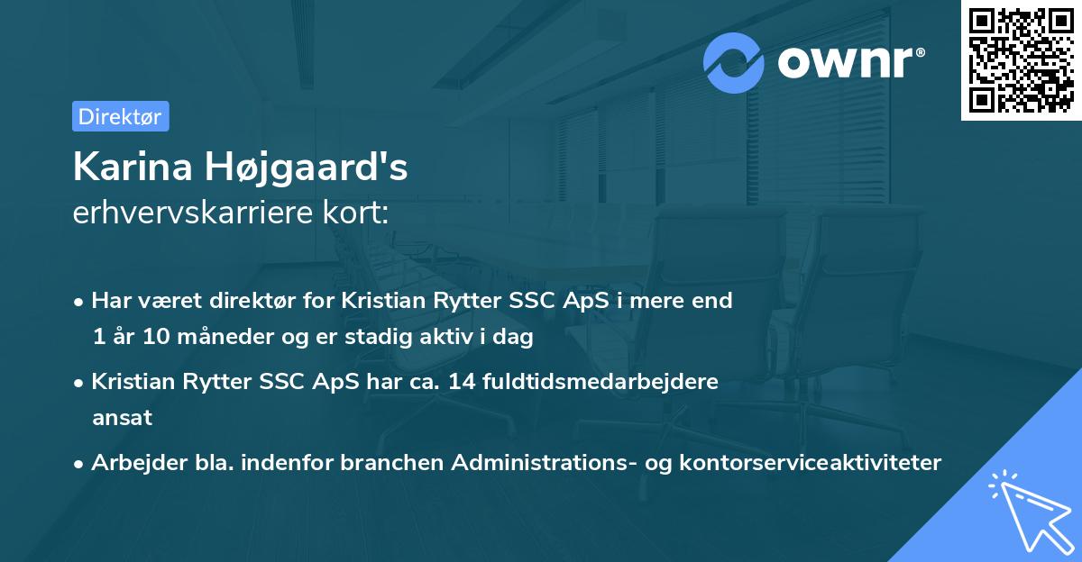 Karina Højgaard's erhvervskarriere kort