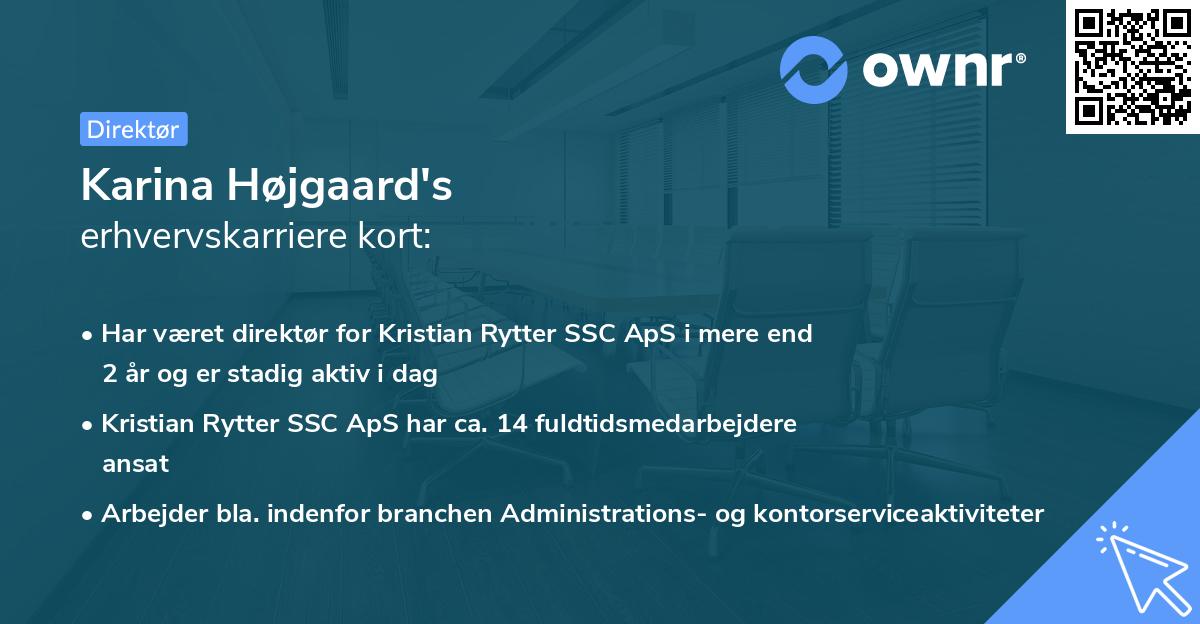 Karina Højgaard's erhvervskarriere kort