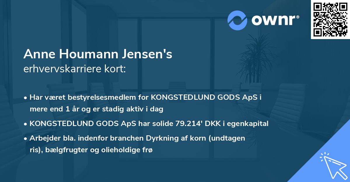 Anne Houmann Jensen's erhvervskarriere kort