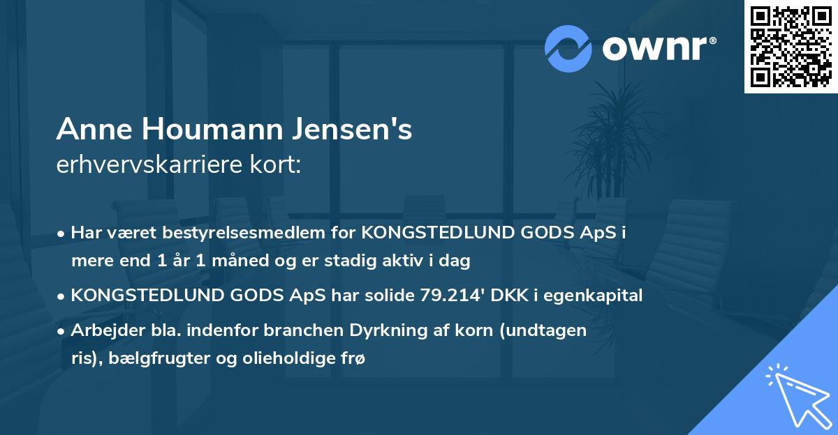 Anne Houmann Jensen's erhvervskarriere kort