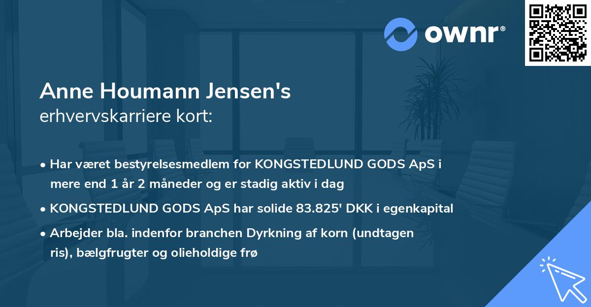Anne Houmann Jensen's erhvervskarriere kort