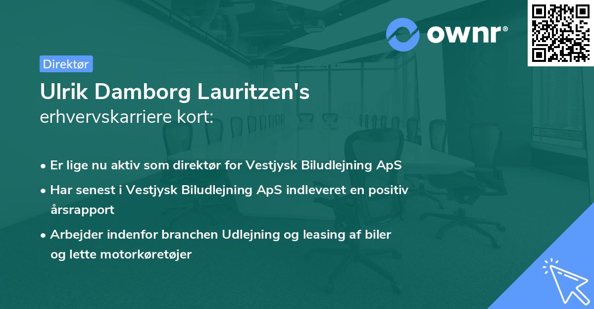 Ulrik Damborg Lauritzen's erhvervskarriere kort