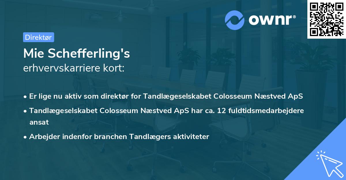 Mie Schefferling's erhvervskarriere kort