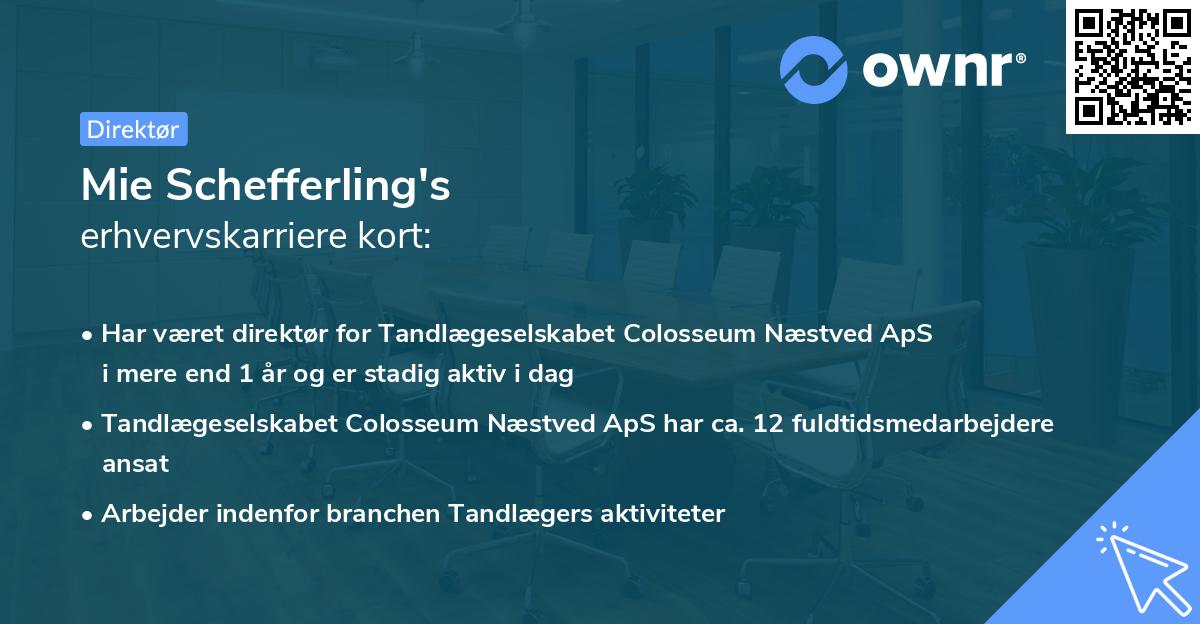 Mie Schefferling's erhvervskarriere kort