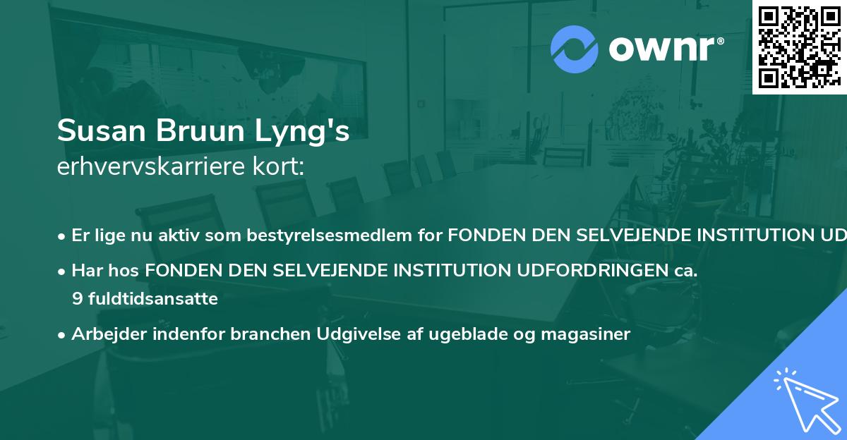 Susan Bruun Lyng's erhvervskarriere kort