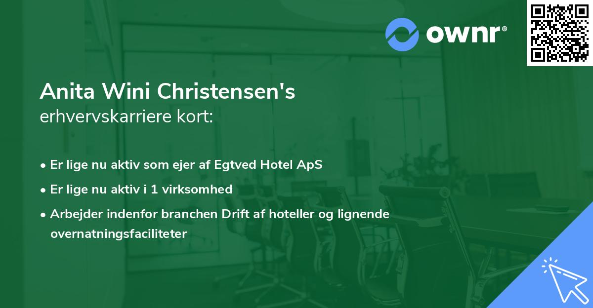 Anita Wini Christensen's erhvervskarriere kort