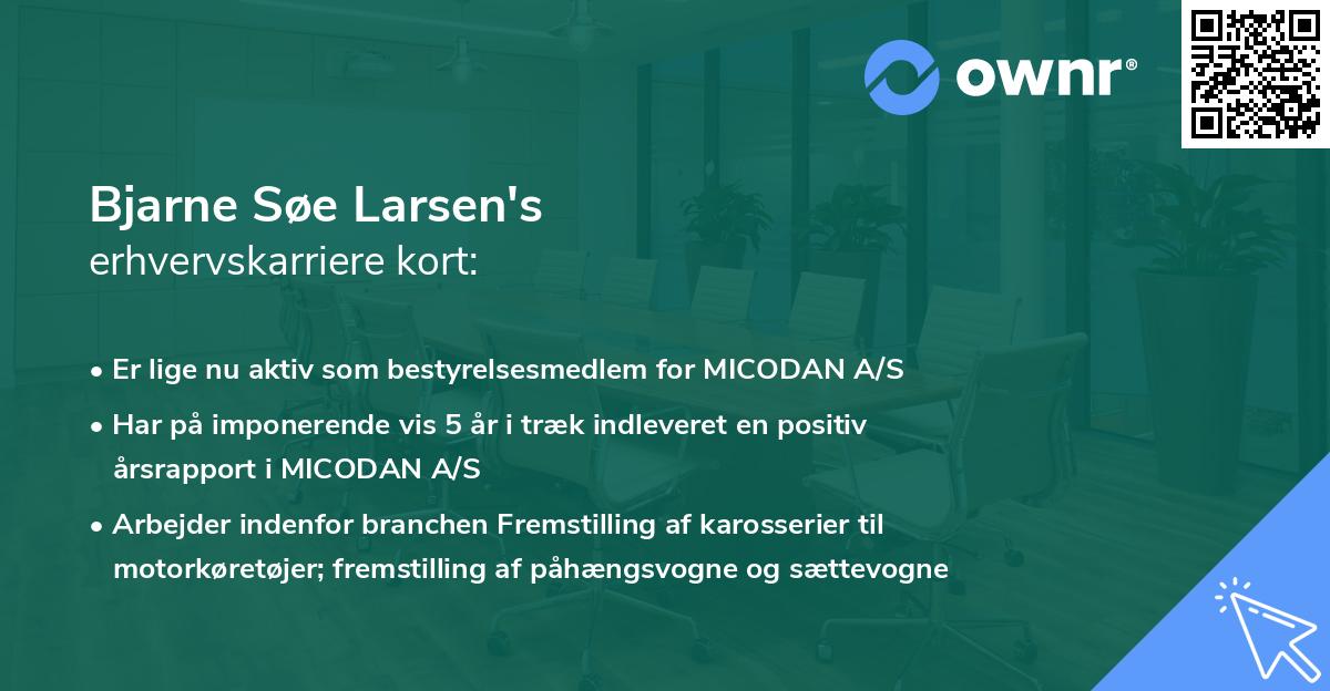 Bjarne Søe Larsen's erhvervskarriere kort