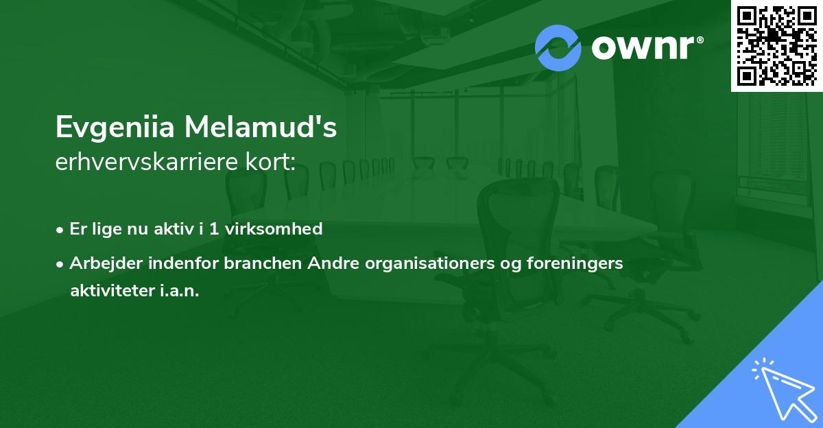 Evgeniia Melamud's erhvervskarriere kort