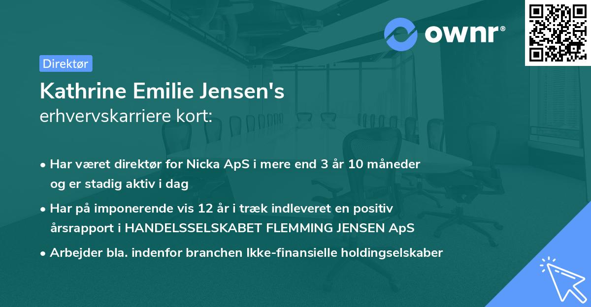 Kathrine Emilie Jensen's erhvervskarriere kort