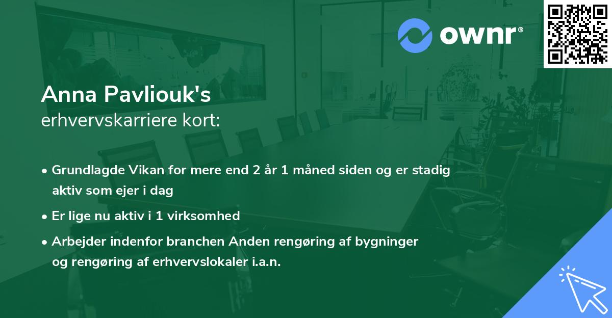 Anna Pavliouk's erhvervskarriere kort