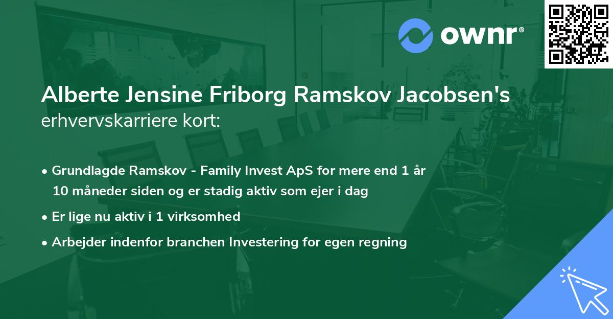 Alberte Jensine Friborg Ramskov Jacobsen's erhvervskarriere kort