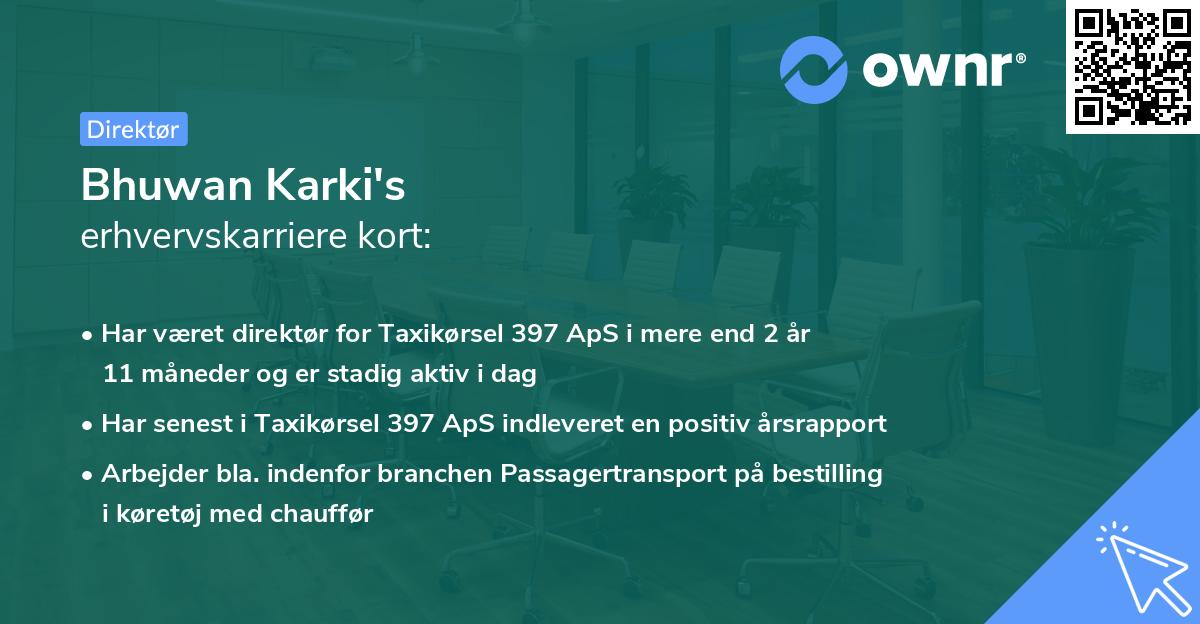 Bhuwan Karki's erhvervskarriere kort