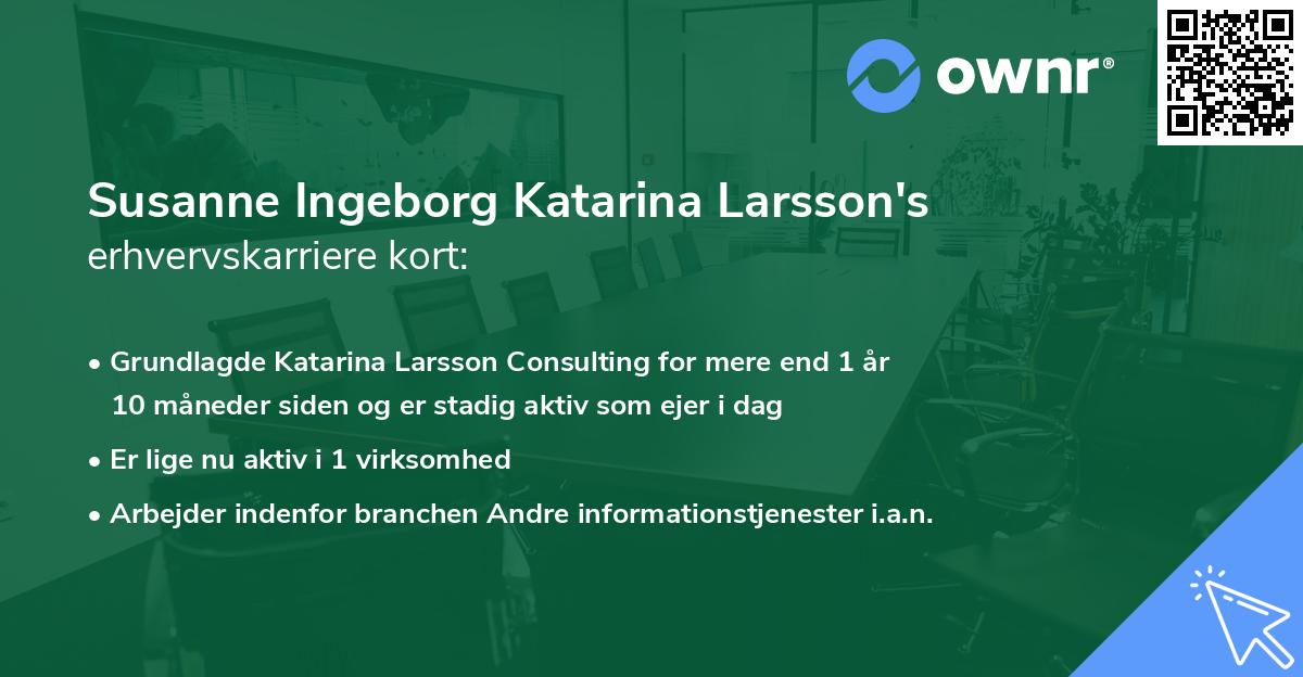 Susanne Ingeborg Katarina Larsson's erhvervskarriere kort