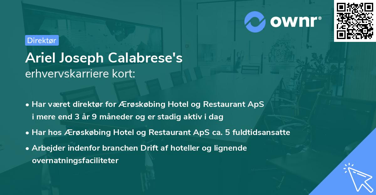 Ariel Joseph Calabrese's erhvervskarriere kort