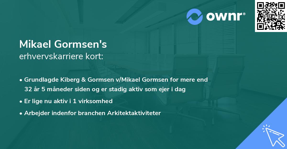 Mikael Gormsen's erhvervskarriere kort