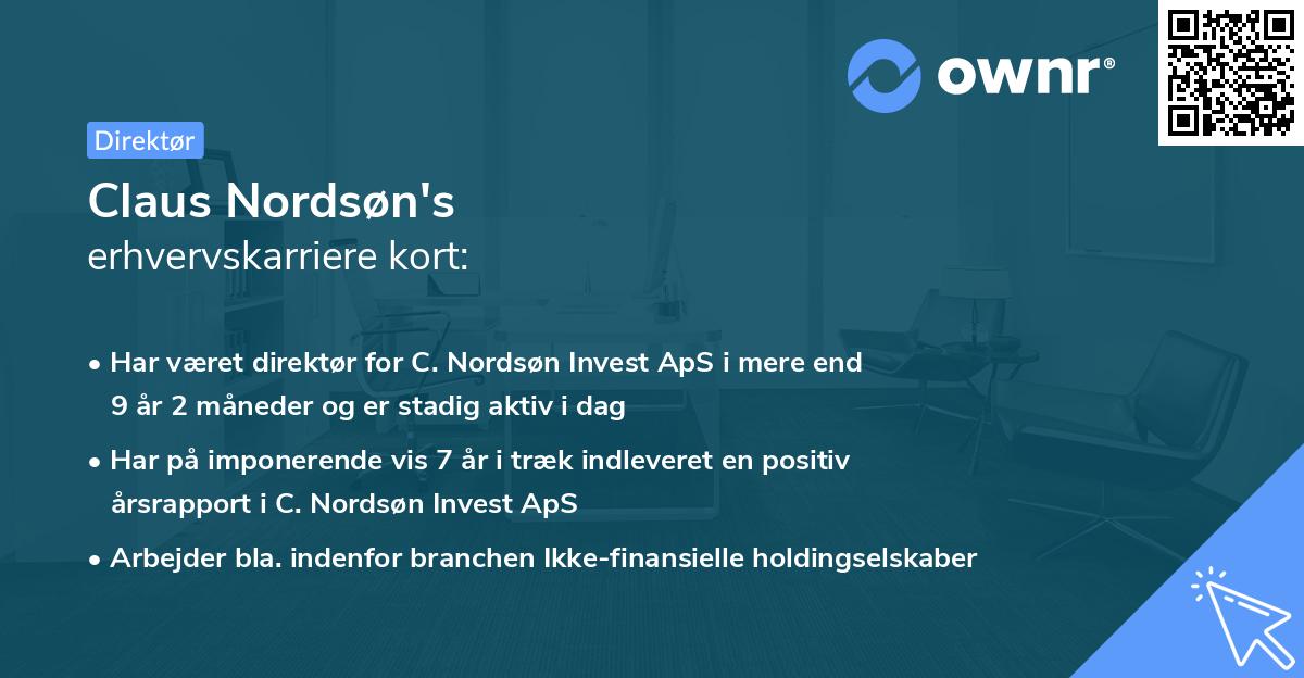 Claus Nordsøn's erhvervskarriere kort