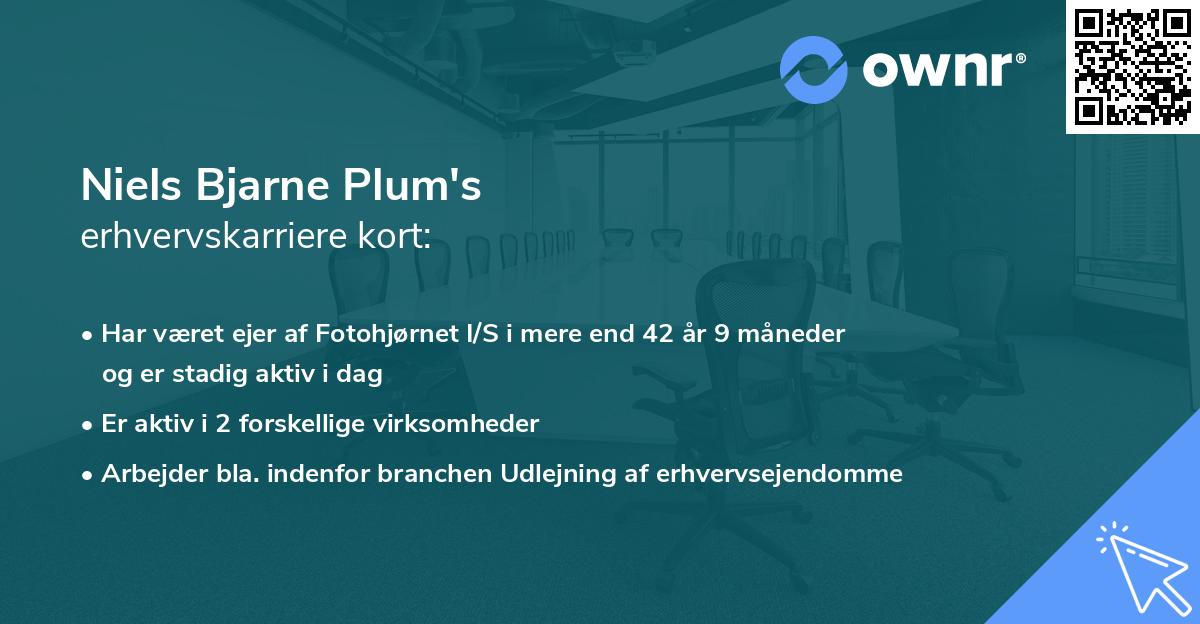 Niels Bjarne Plum's erhvervskarriere kort