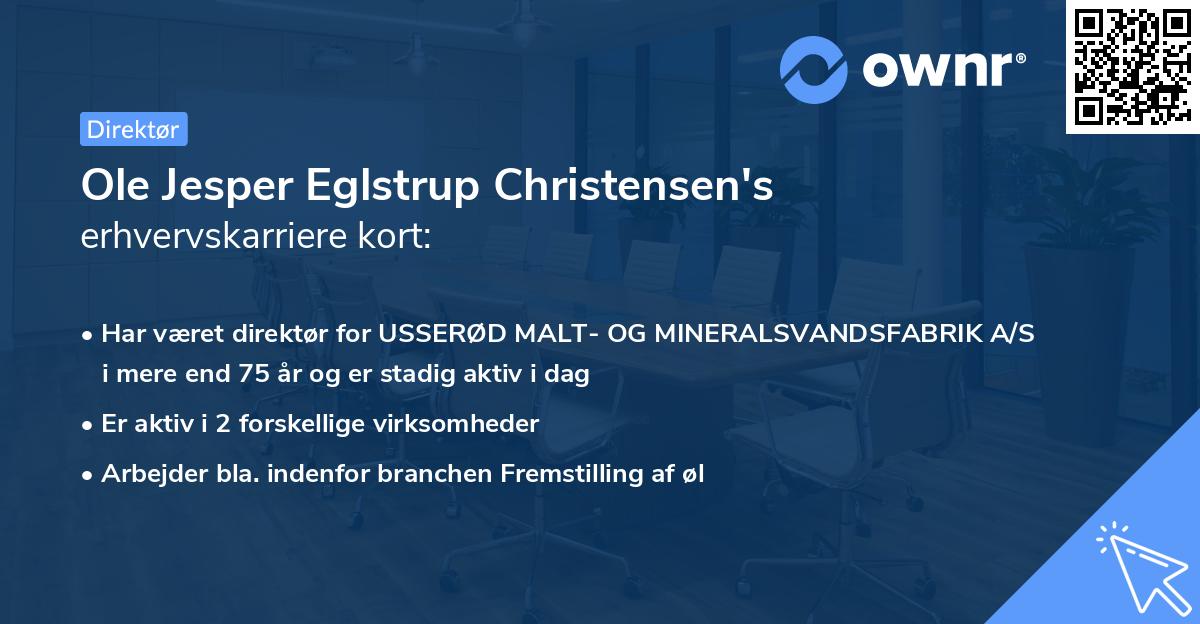 Ole Jesper Eglstrup Christensen's erhvervskarriere kort