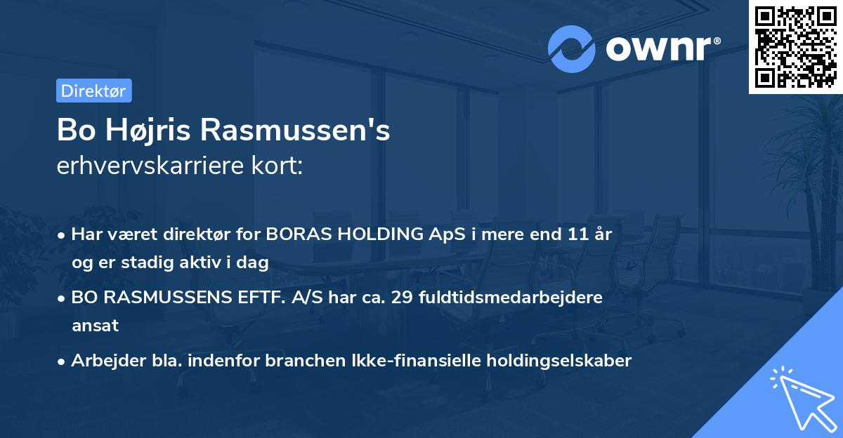 Bo Højris Rasmussen's erhvervskarriere kort