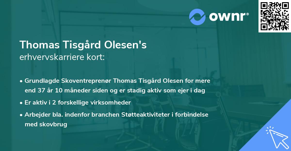 Thomas Tisgård Olesen's erhvervskarriere kort