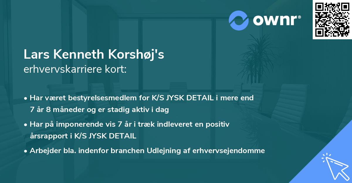 Lars Kenneth Korshøj's erhvervskarriere kort