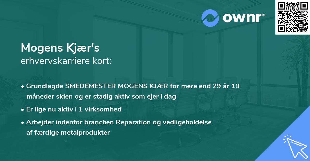 Mogens Kjær's erhvervskarriere kort