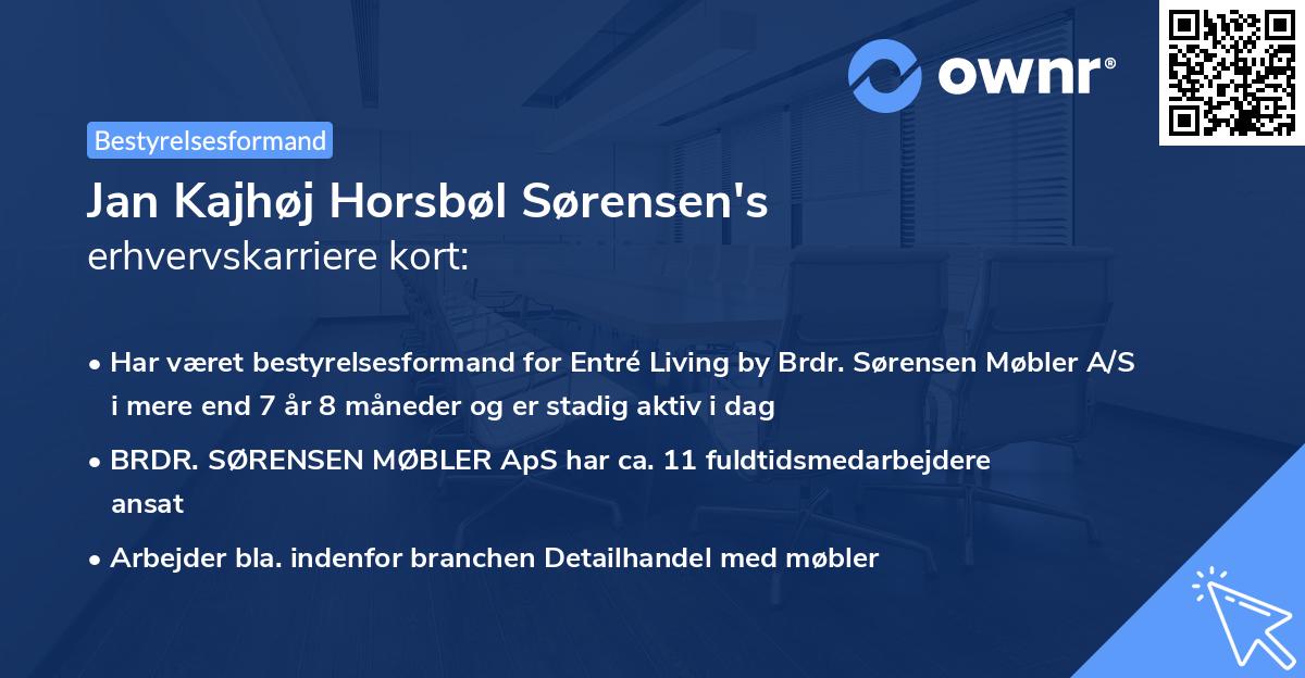 Jan Kajhøj Horsbøl Sørensen's erhvervskarriere kort