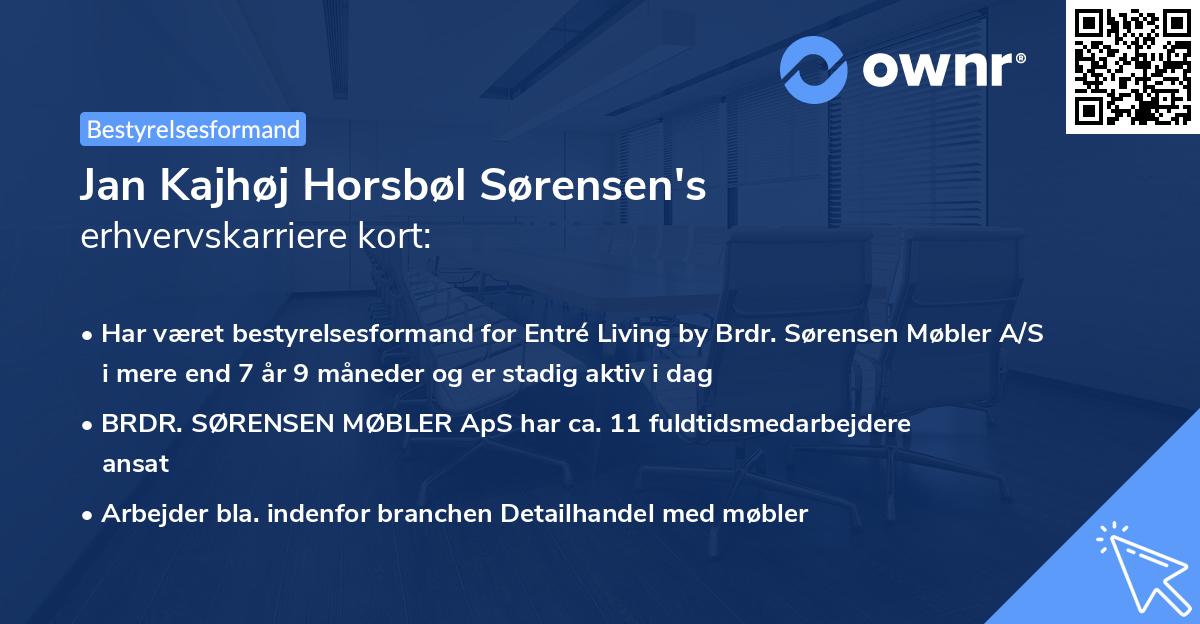 Jan Kajhøj Horsbøl Sørensen's erhvervskarriere kort