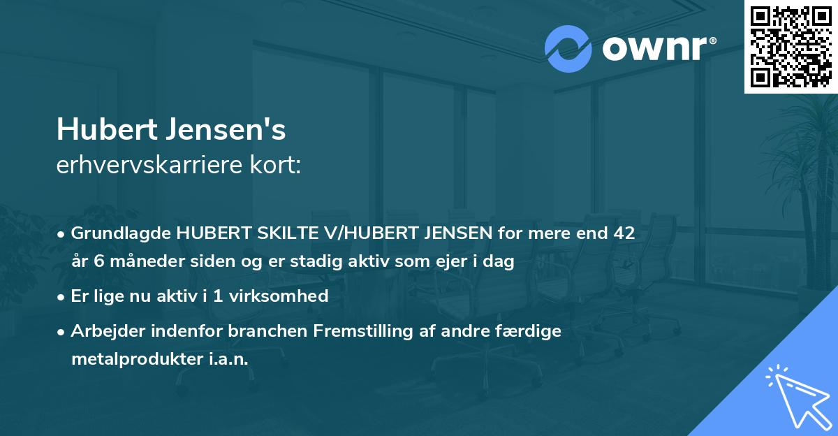 Hubert Jensen's erhvervskarriere kort