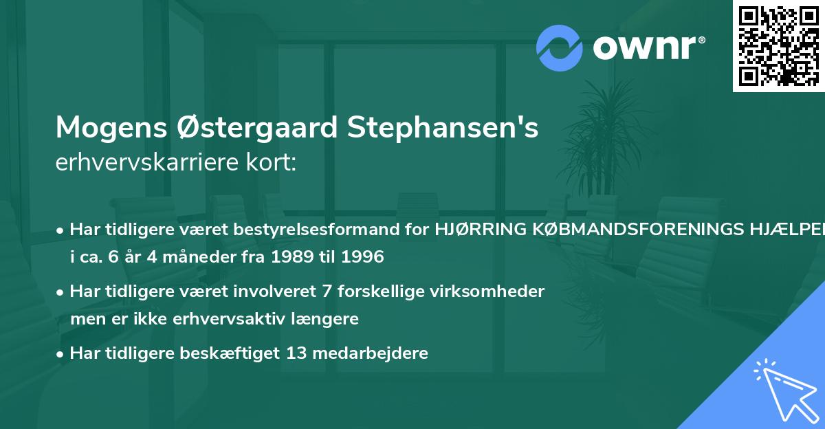 Mogens Østergaard Stephansen's erhvervskarriere kort