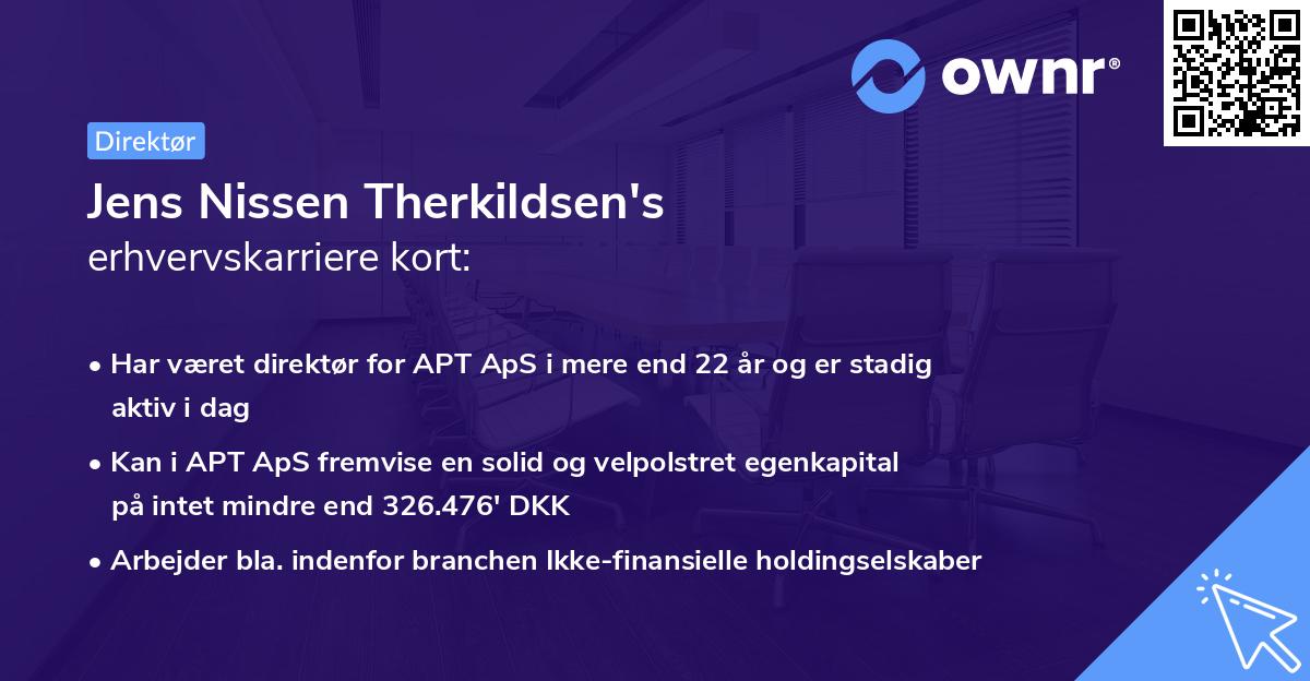 Jens Nissen Therkildsen's erhvervskarriere kort